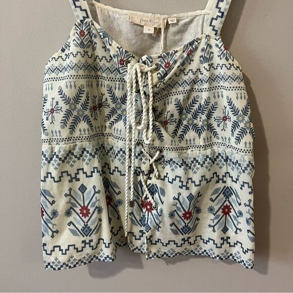 Anthropologie, forever that girl, Lace-up Peplum Tank NWT size medium - Picture 7 of 16